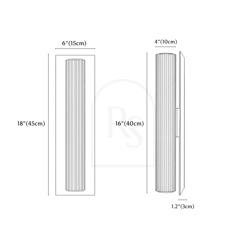 Barq Wall Lamp line drawing 1