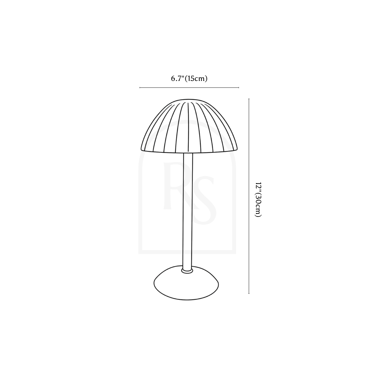 Barraq Table Lamp line drawing 1