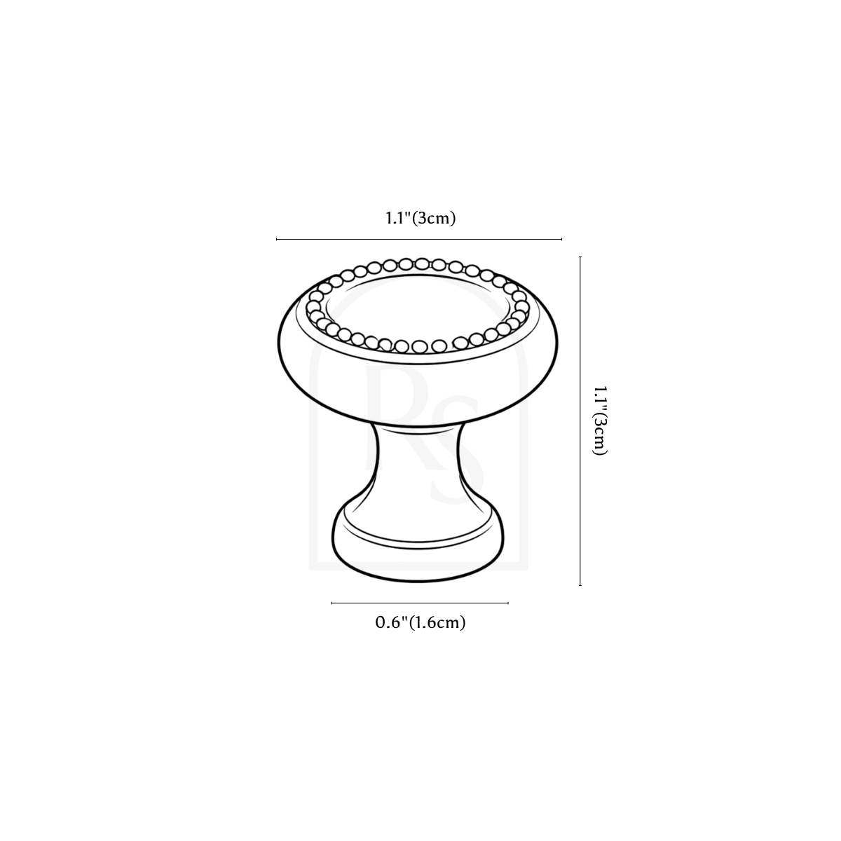 Belfi Knob & Pull Bar line drawing 1