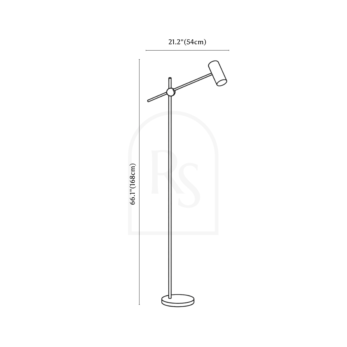 Bellis Floor Lamp line drawing 1