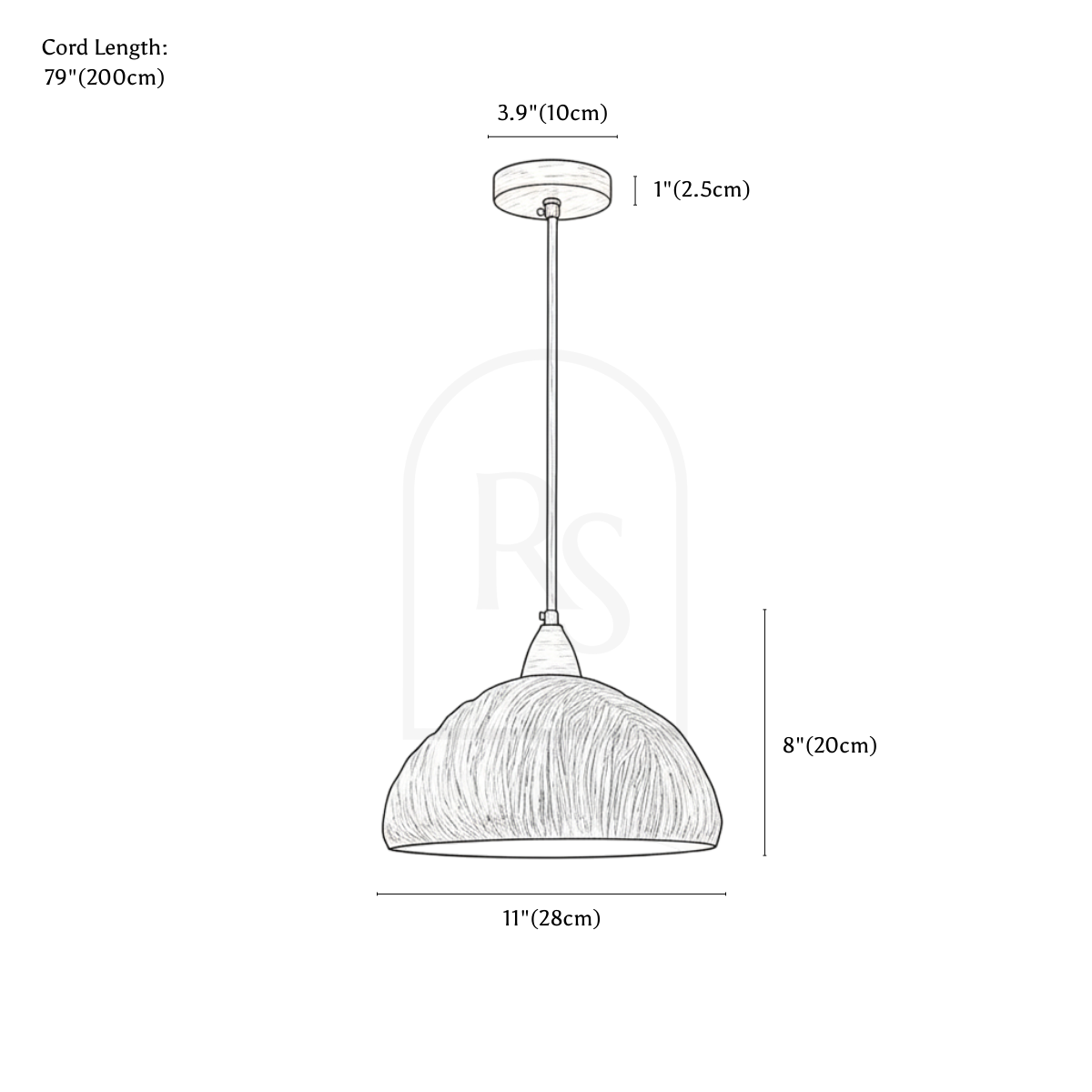 Belmo Pendant Light line drawing 1