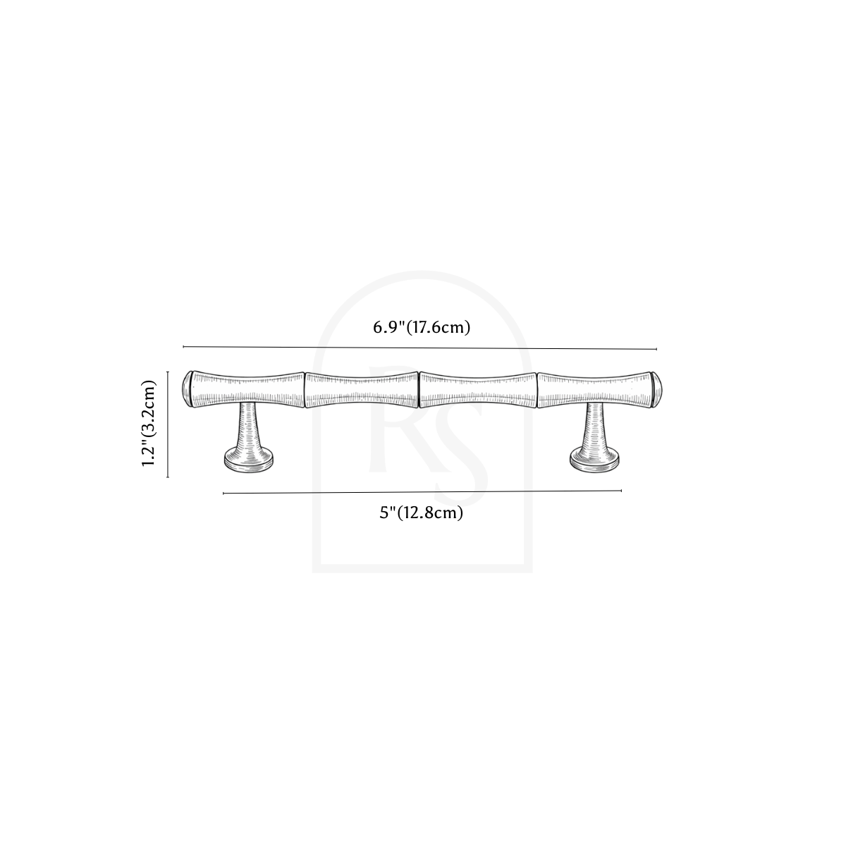 Bexo Knob & Pull Bar line drawing 3