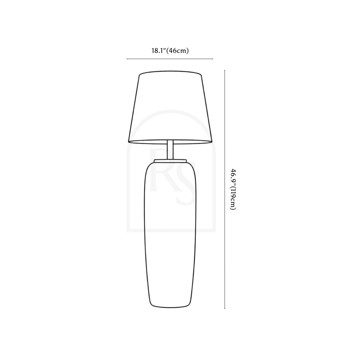 Bitqu Floor Lamp line drawing 1