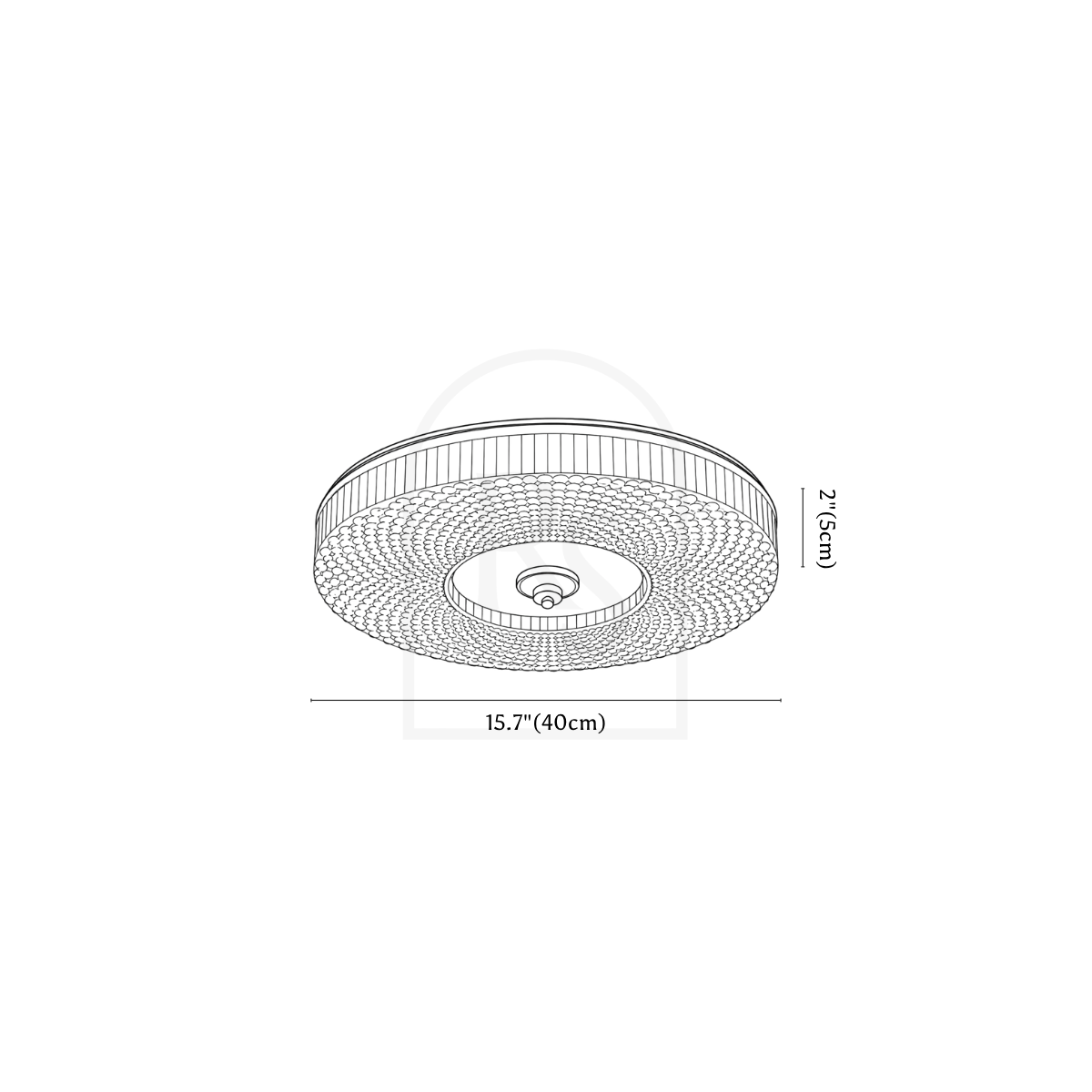 Blaca Ceiling Light line drawing 3