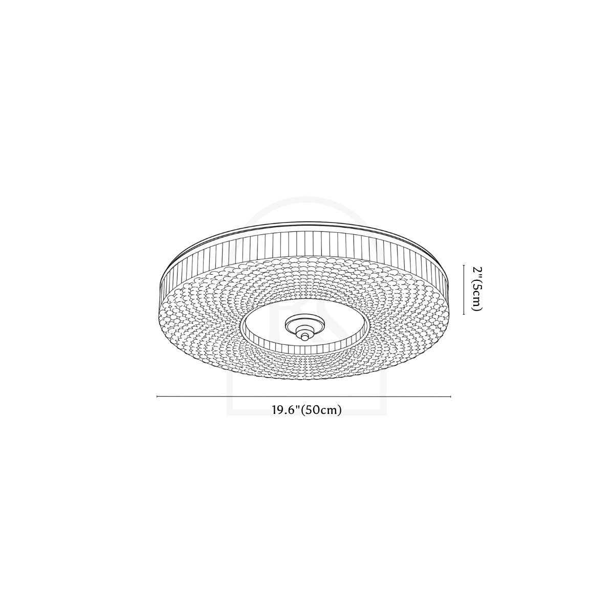 Blaca Ceiling Light line drawing 4