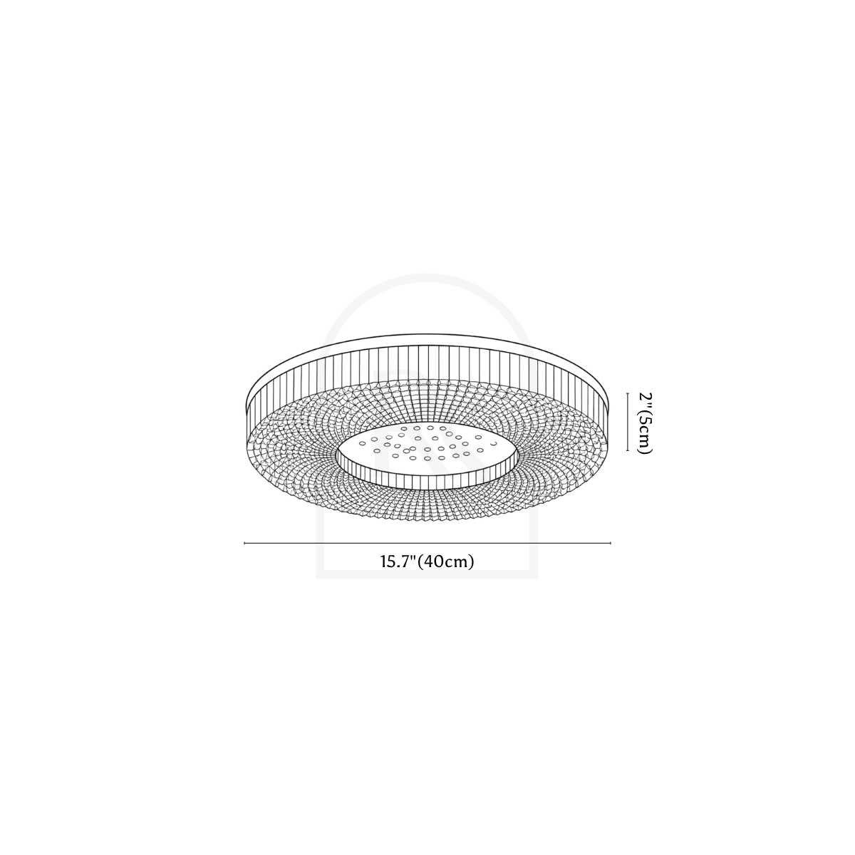 Blaca Ceiling Light line drawing 1