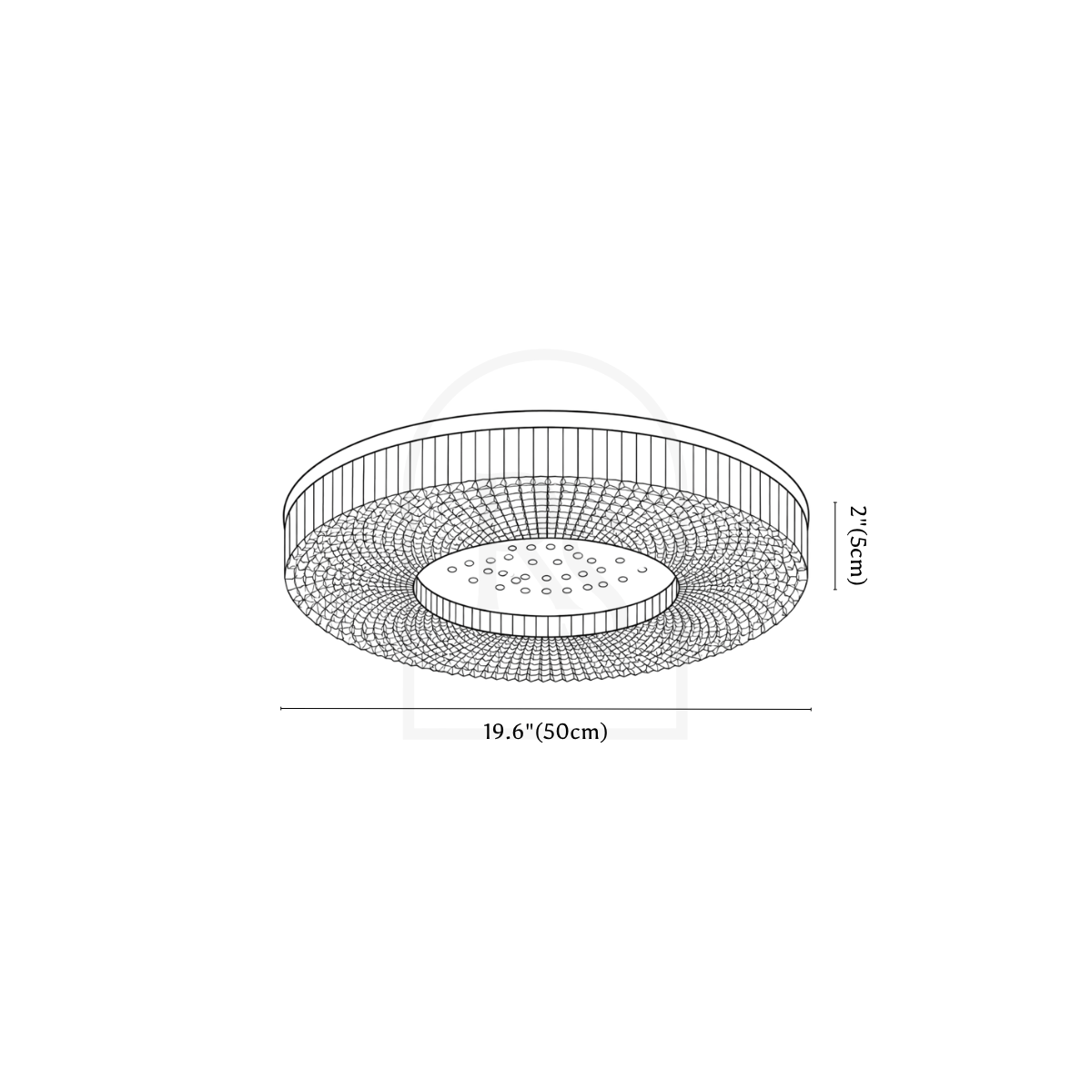 Blaca Ceiling Light line drawing 2