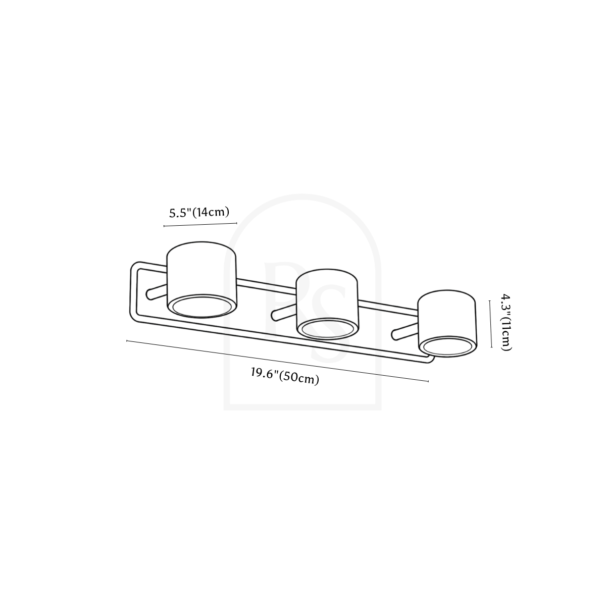 Blanel Wall Lamp line drawing 2