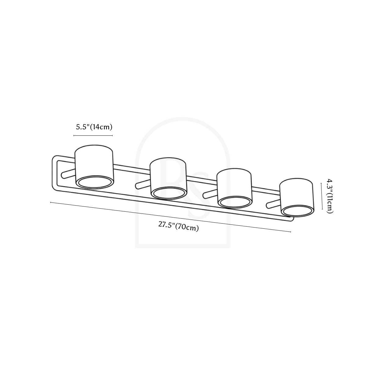 Blanel Wall Lamp line drawing 3
