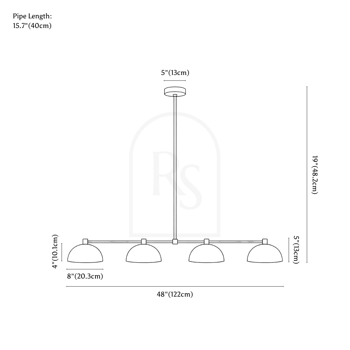 Blyra Pendant Light line drawing 1