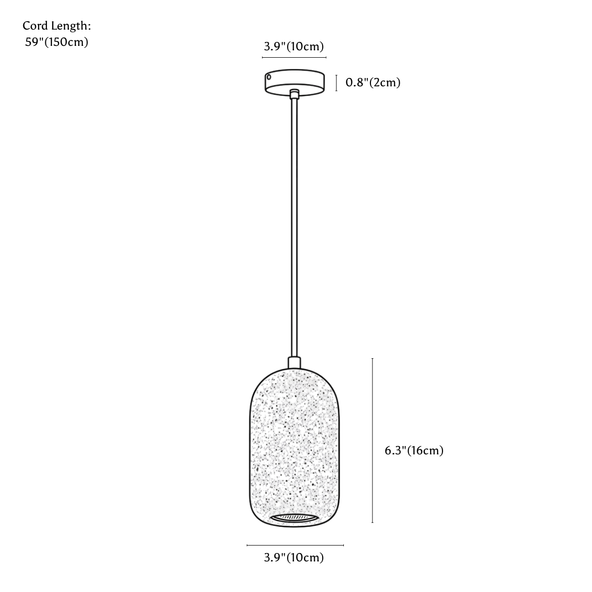 Lámpara colgante de perno line drawing 1