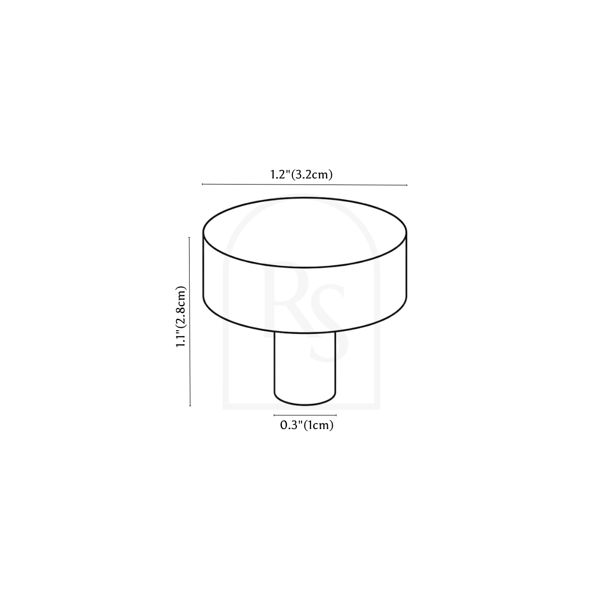 Bral Knob line drawing 1