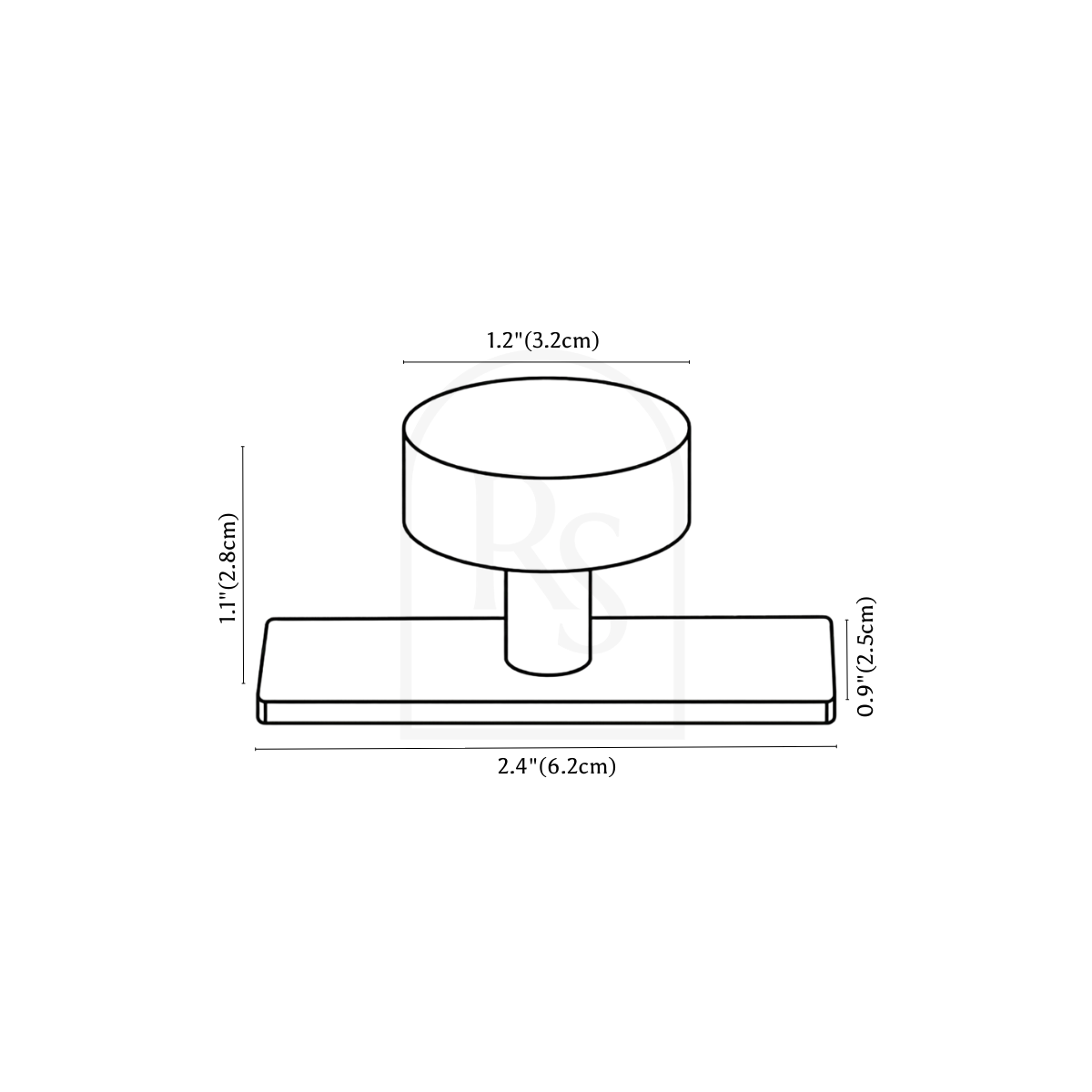 Bral Knob line drawing 2