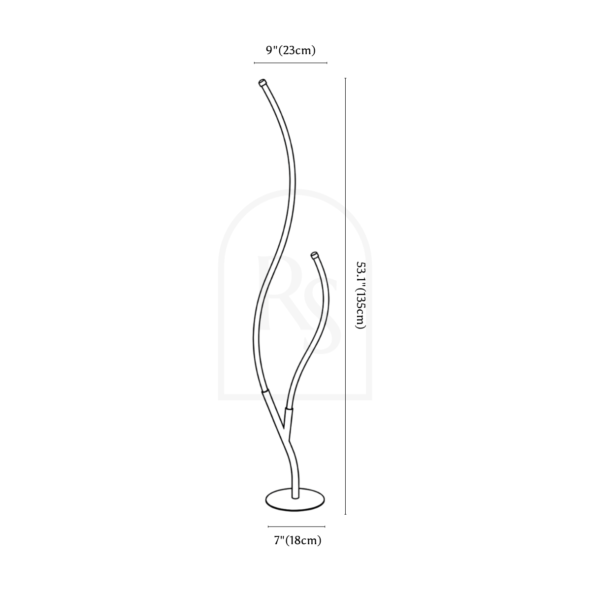 Lampadaire Branche line drawing 1