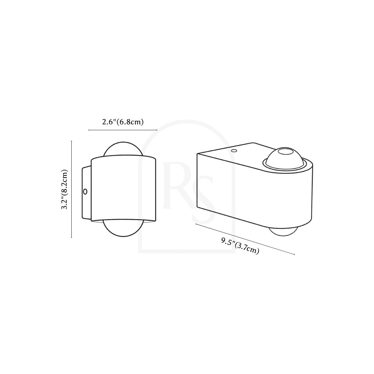 Branji Wall Lamp line drawing 1