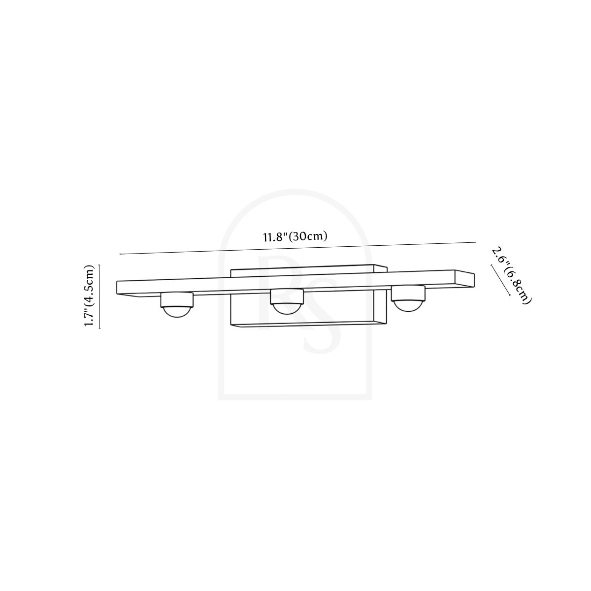 Branji Wall Lamp line drawing 2
