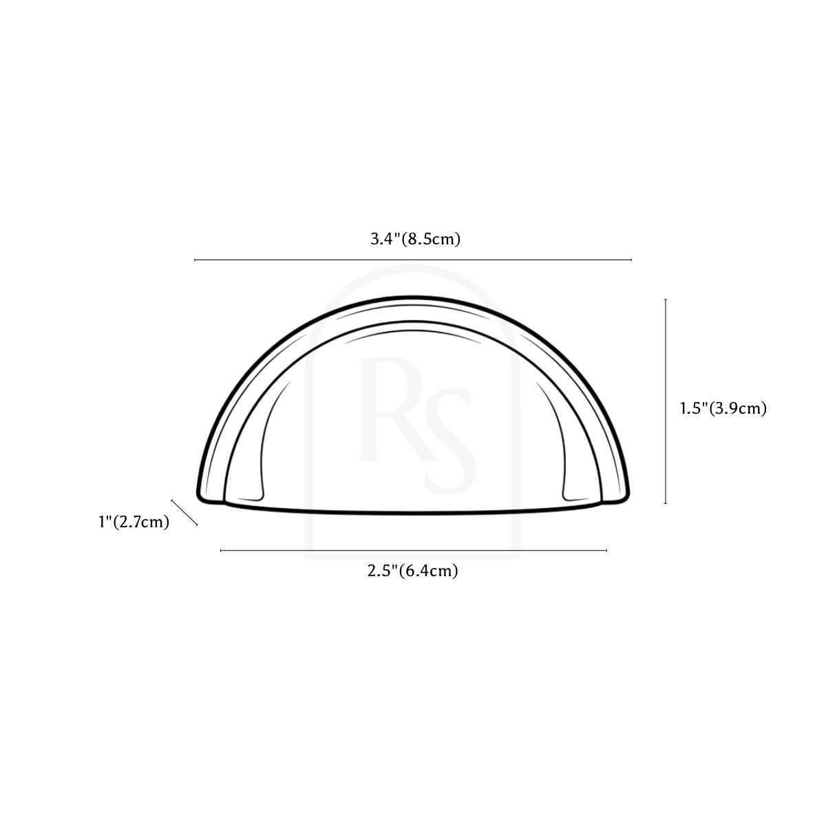 Brel Drawer Pull line drawing 1