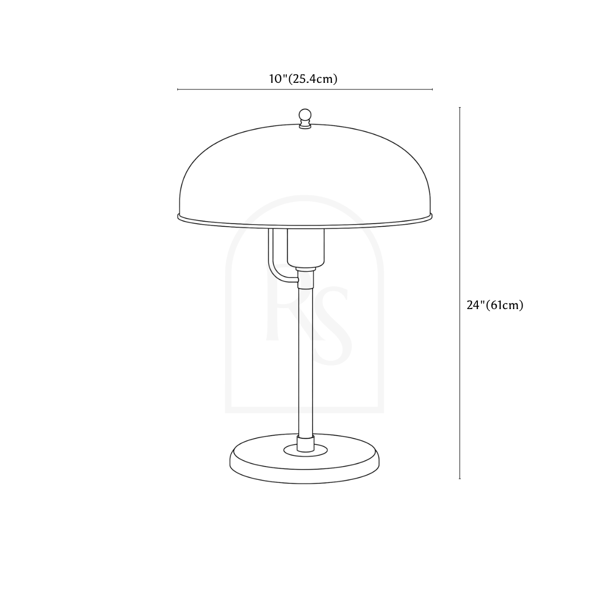 Bresco Table Lamp line drawing 1
