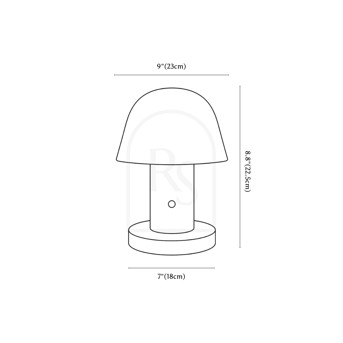Bruma Table Lamp line drawing 1