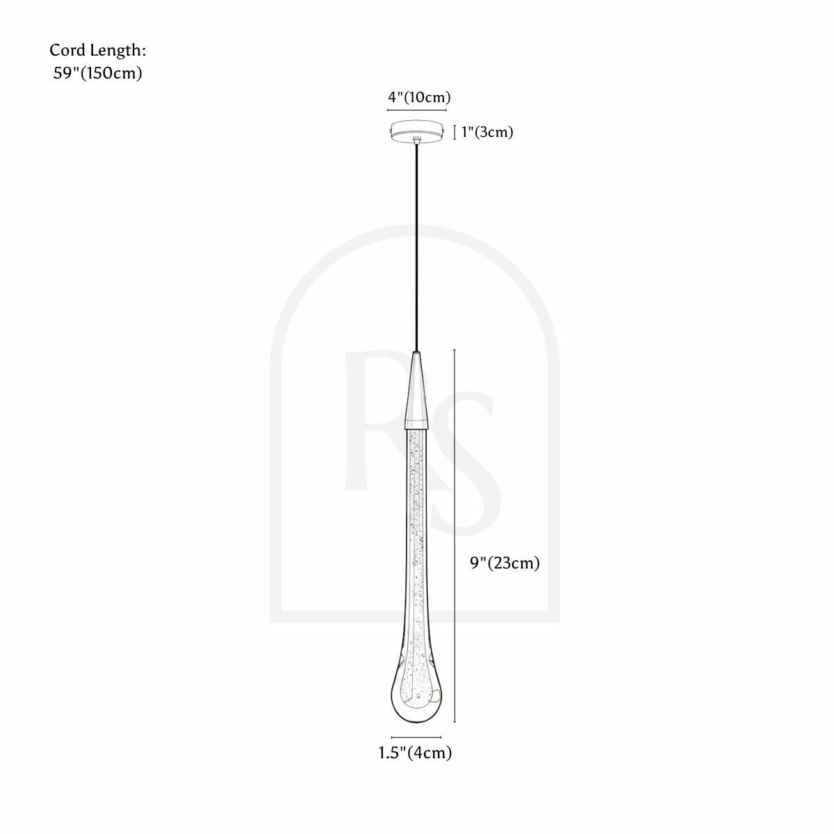 Chryseos Pendant Light line drawing 6