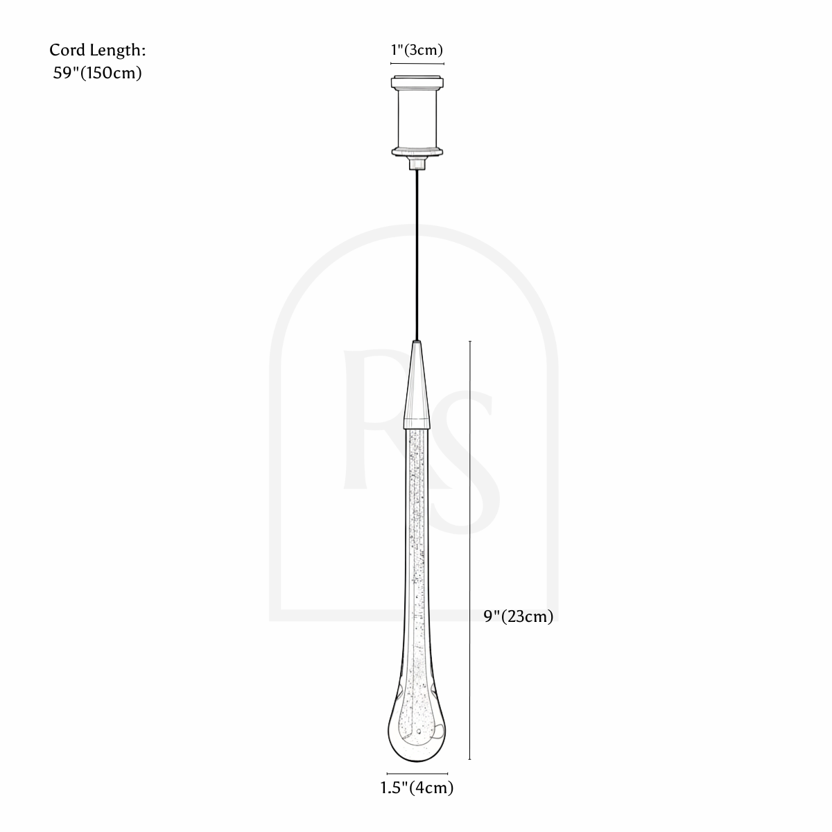 Chryseos Pendant Light line drawing 5