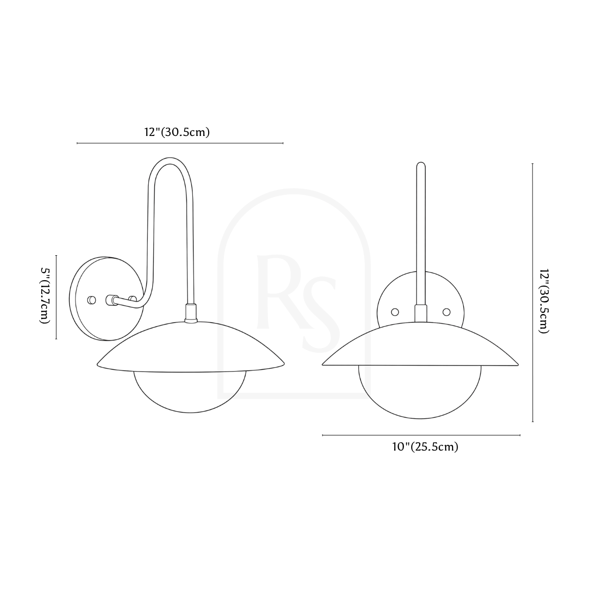 Caelis Wall Lamp line drawing 1
