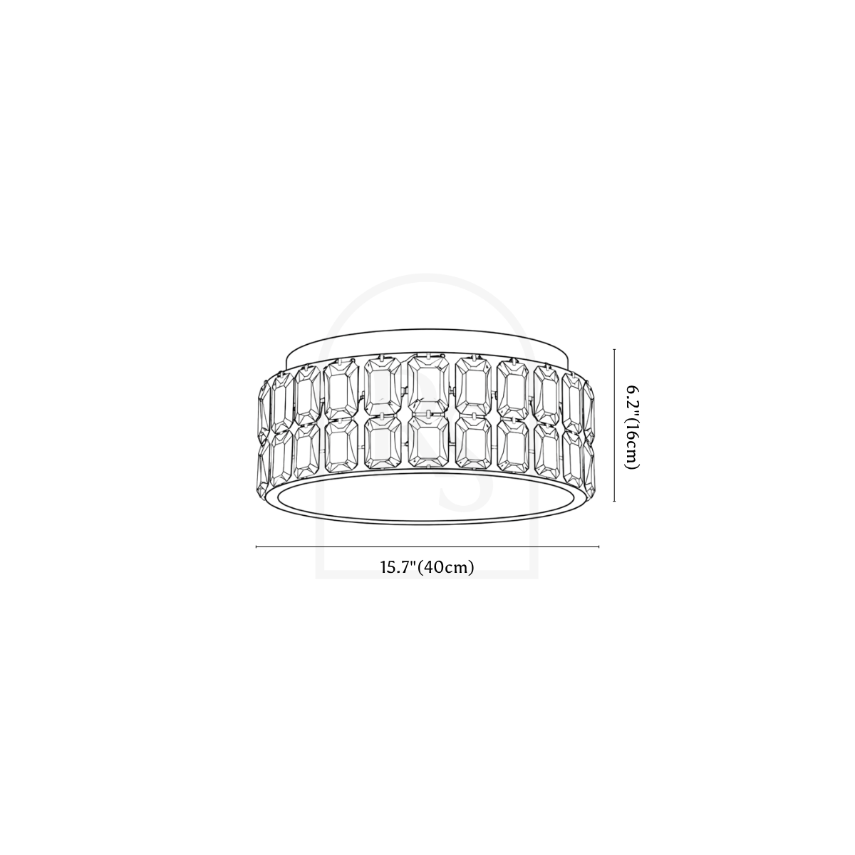 Calad Ceiling Light line drawing 1