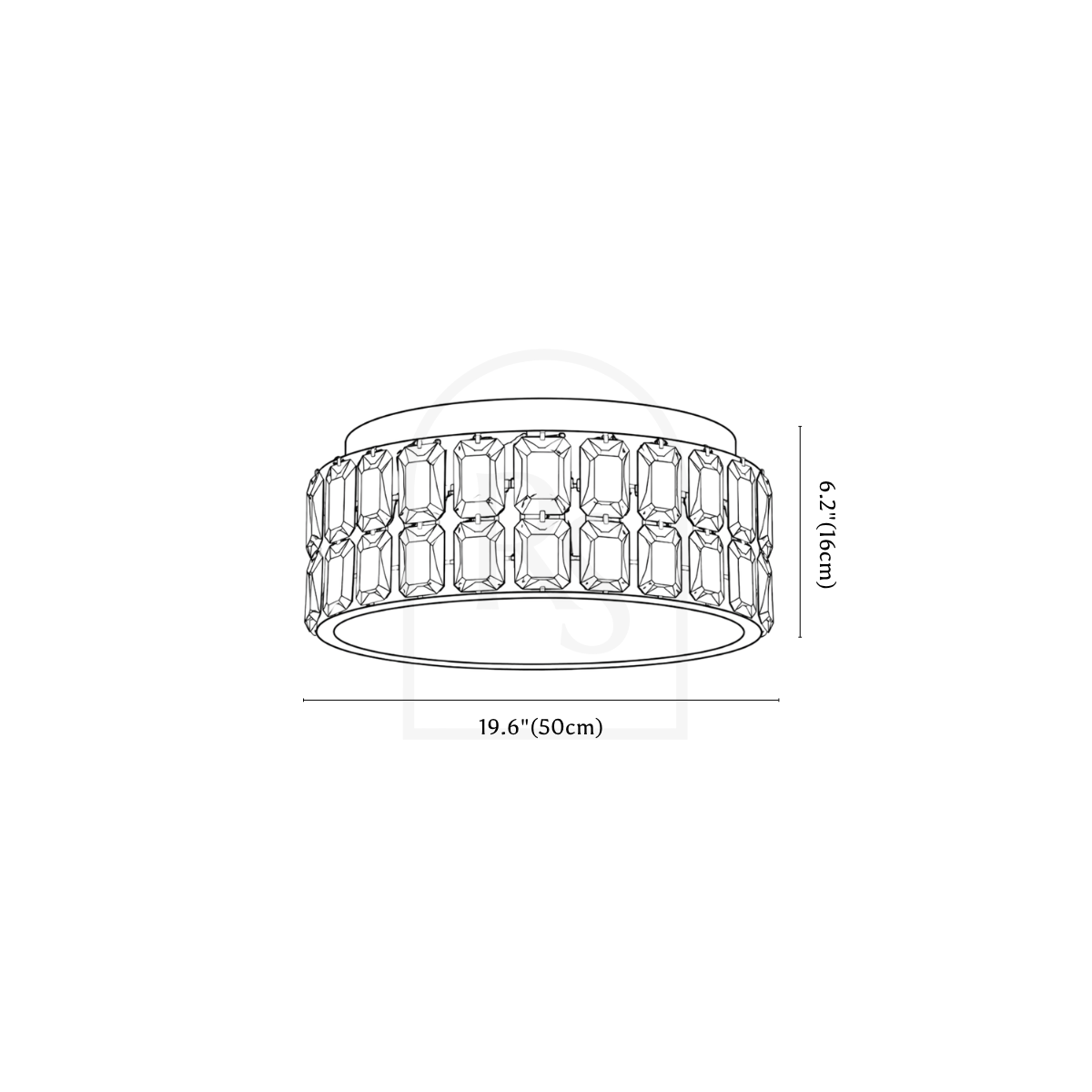 Calad Ceiling Light line drawing 2