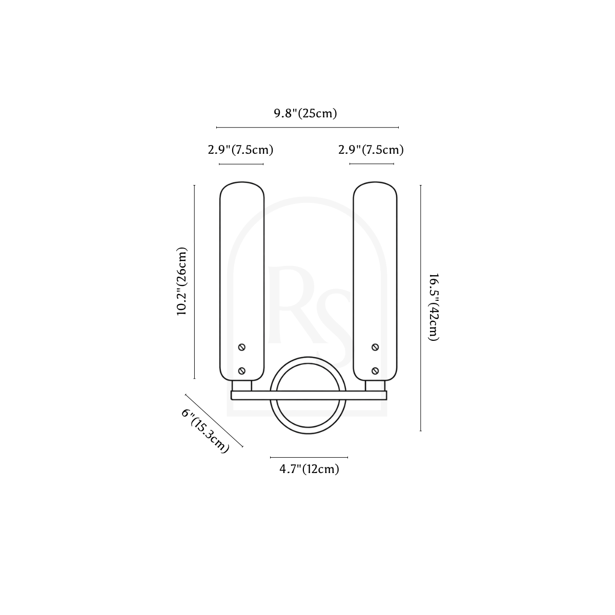 Calafi Wall Lamp line drawing 2