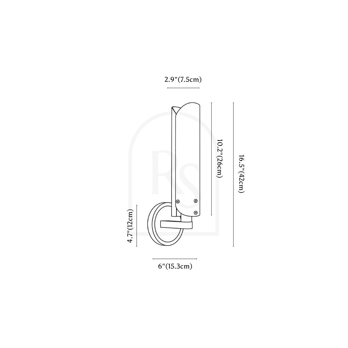 Calafi Wall Lamp line drawing 1