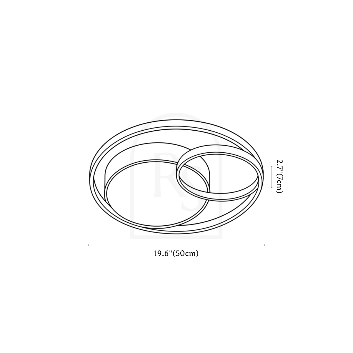 Calan Ceiling Light line drawing 2