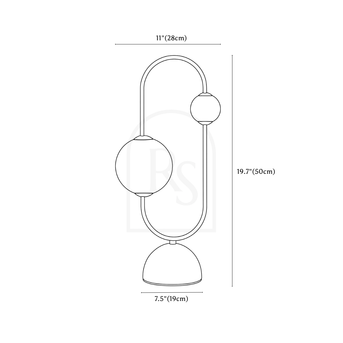 Calove Table Lamp line drawing 1