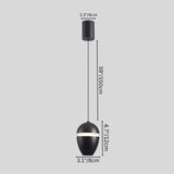 "Pendant light with black finish, made from aluminum and glass, dimensions: 59" height, 4.7" width, perfect for modern decor."