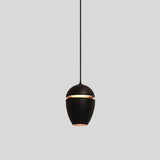 "Aluminum pendant light in black with slit design, providing soft ambient light, ideal for contemporary spaces."