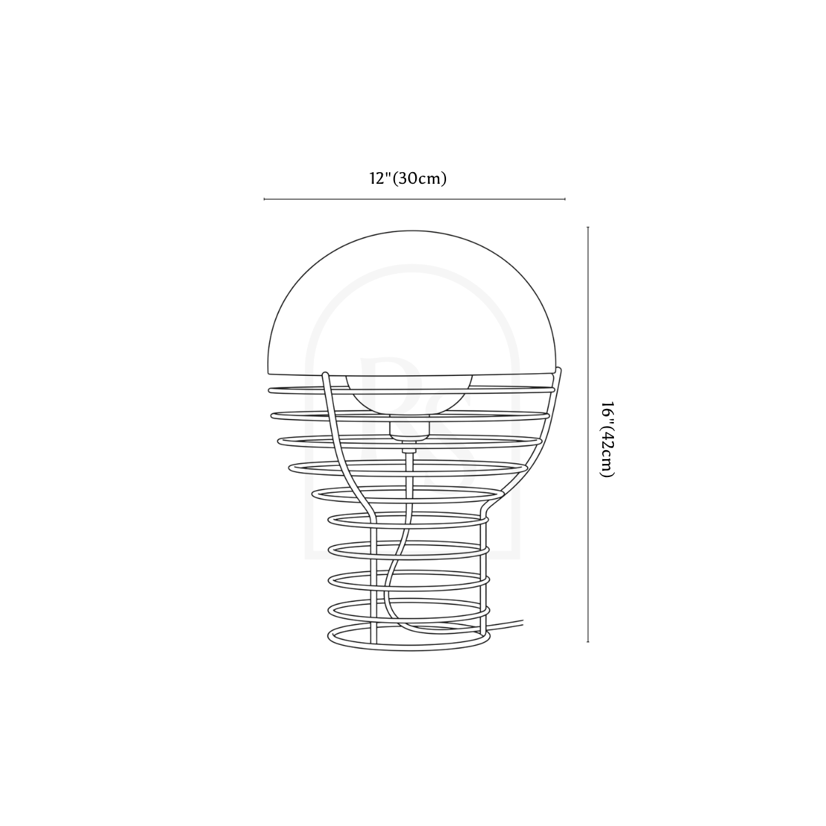 Candor Table lamp line drawing 1