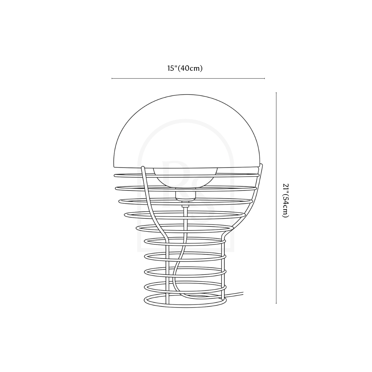 Candor Table lamp line drawing 2