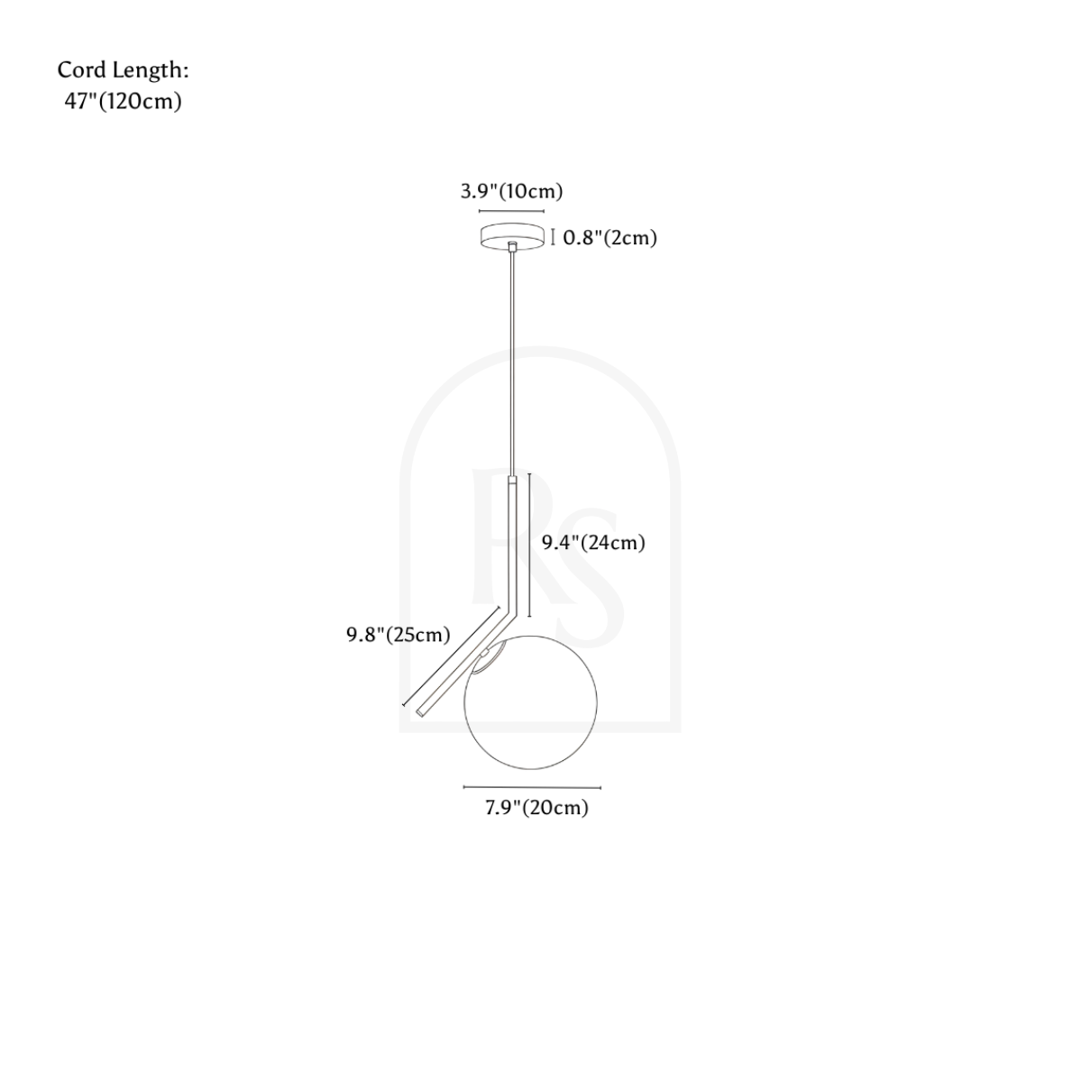Lámpara colgante de células line drawing 5