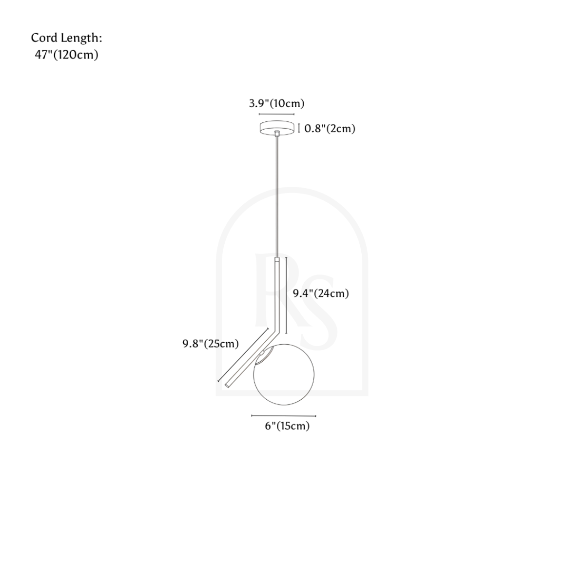 Lámpara colgante de células line drawing 4