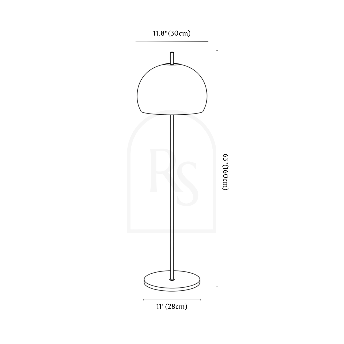 Lámpara de pie Cantón line drawing 1