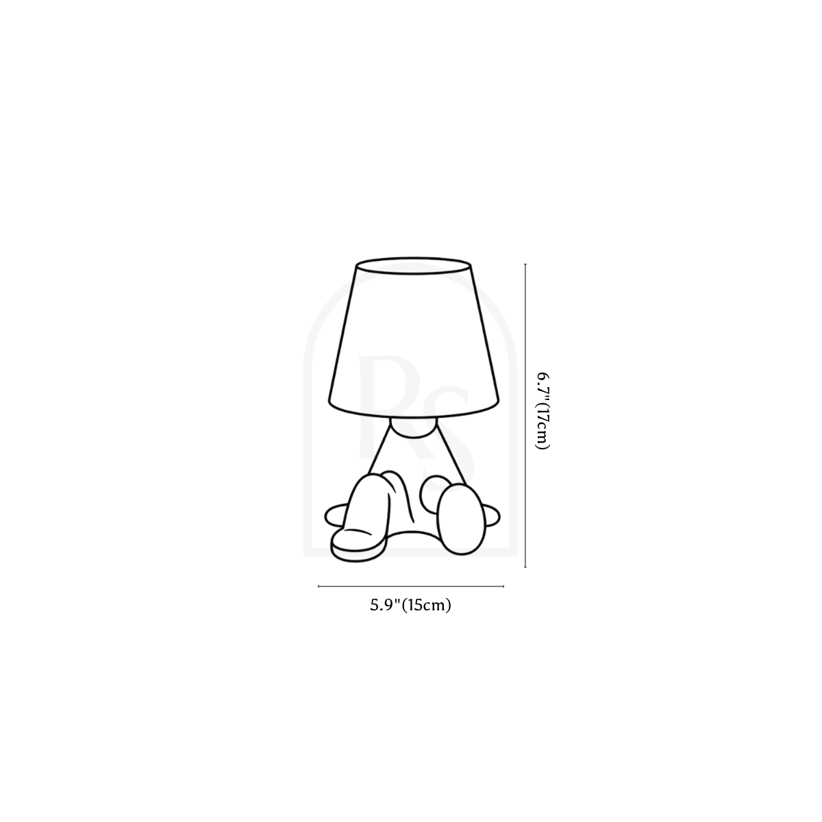 Lámpara de mesa Carine line drawing 3
