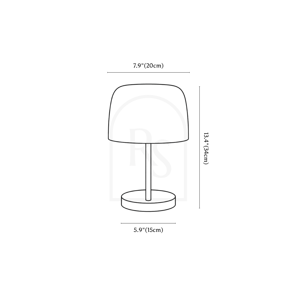 Crostata Table Lamp line drawing 1