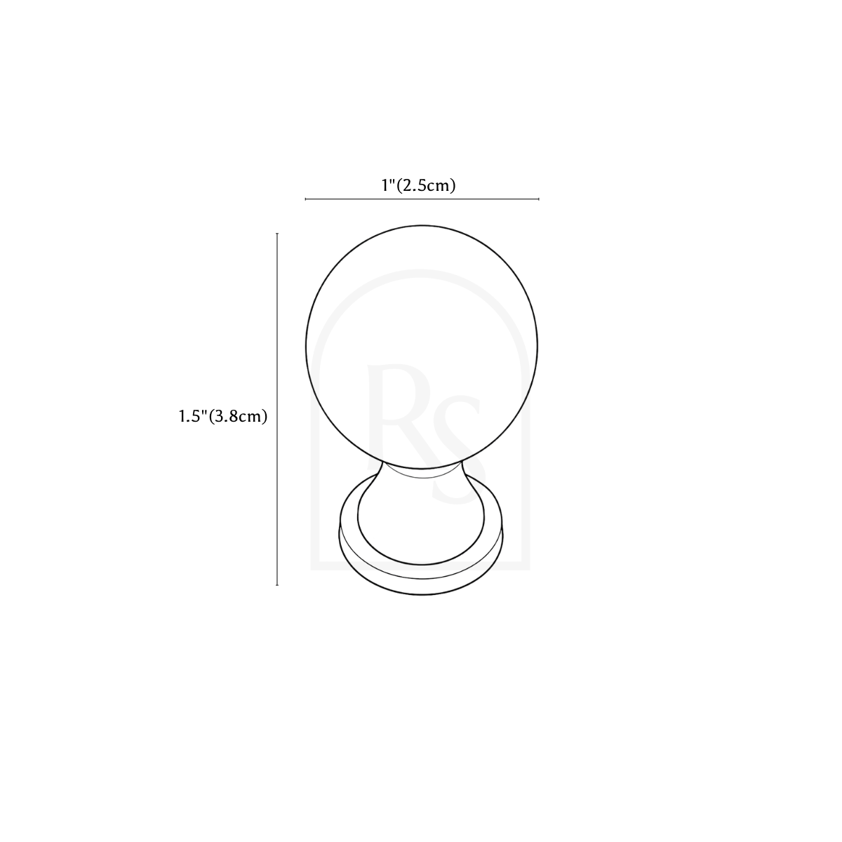 Cavel Knob & Pull Bar line drawing 1