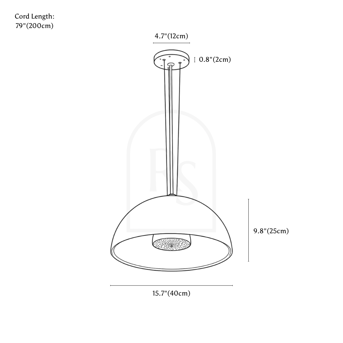 Cedrus Skygarden Pendant Light line drawing 1