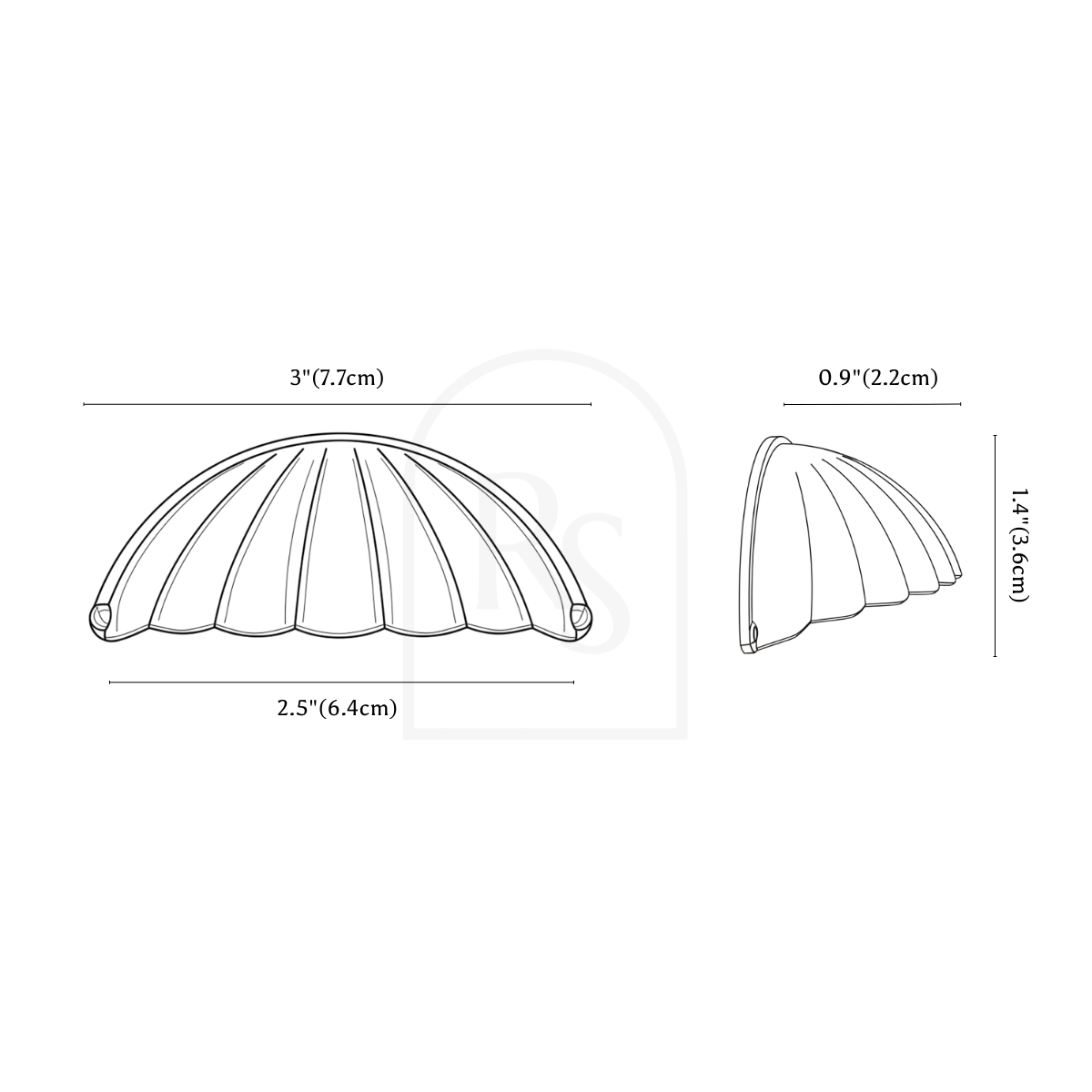Celo Drawer Pull line drawing 1