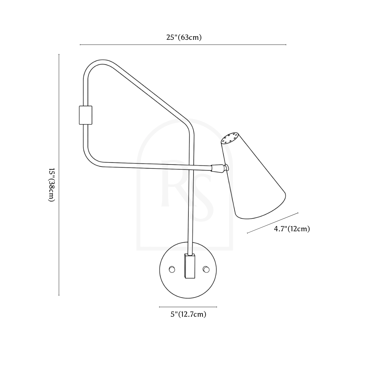 Cevor Wall Lamp line drawing 1