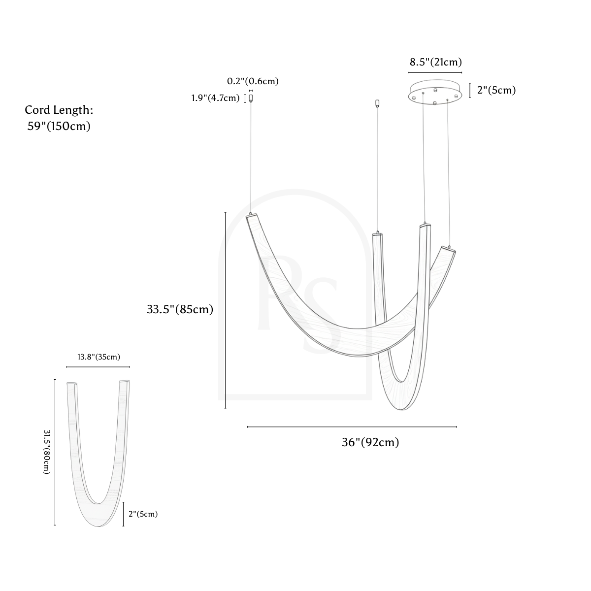 Chime Chandelier line drawing 1
