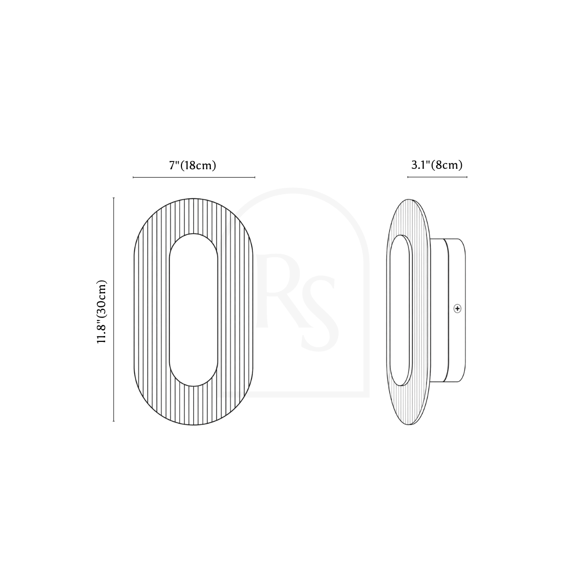 Ciraq Wall Lamp line drawing 1