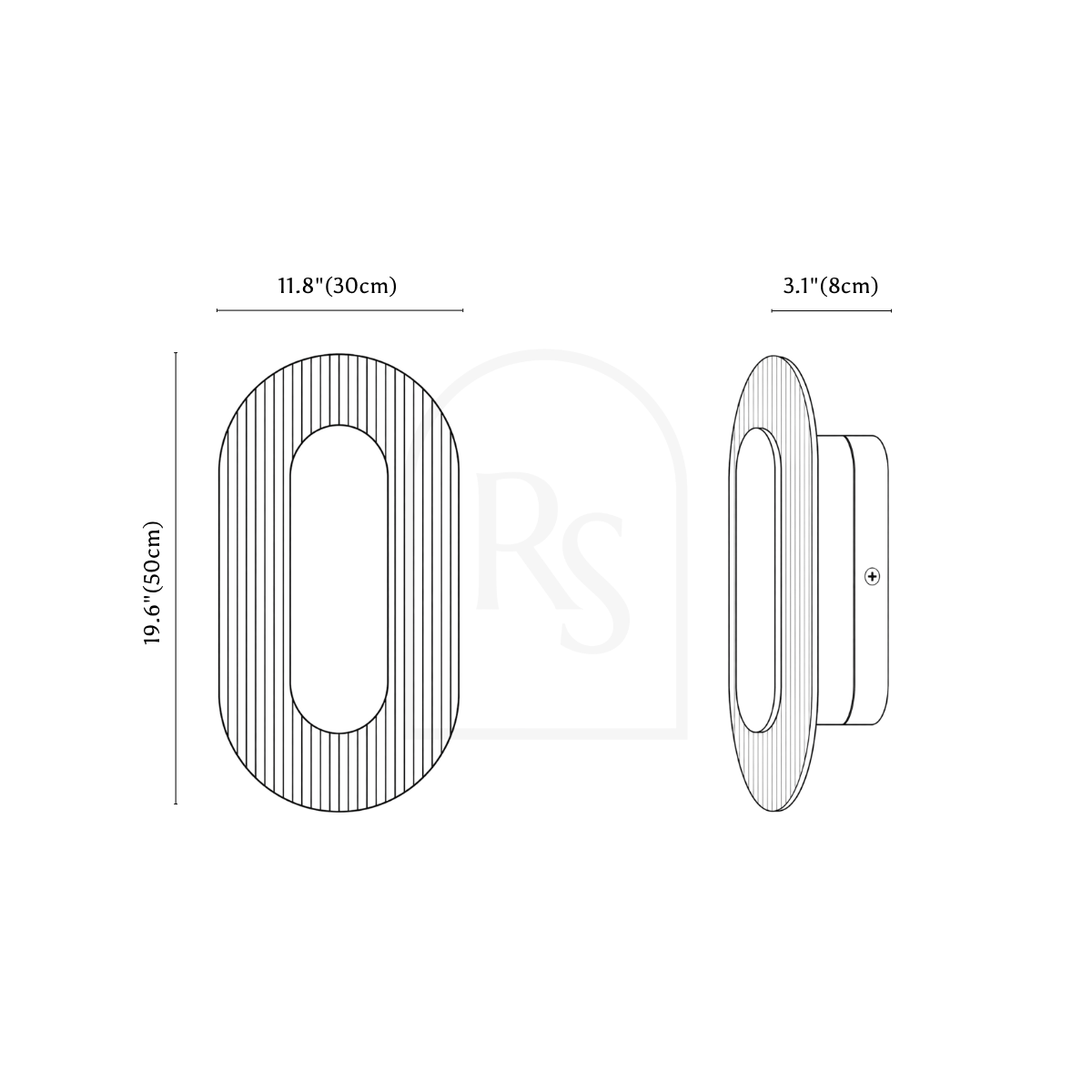 Ciraq Wall Lamp line drawing 2
