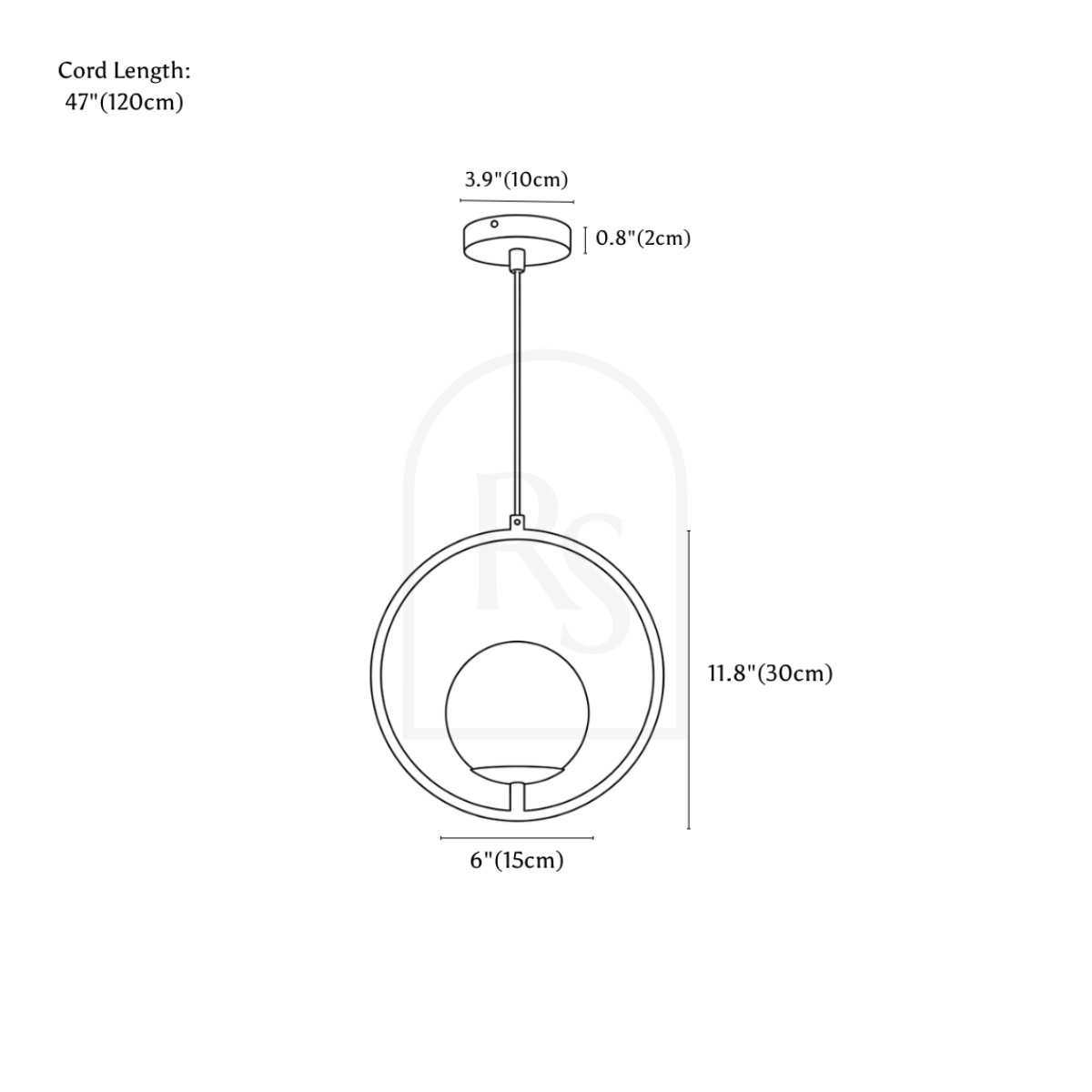 Lámpara colgante de células line drawing 1