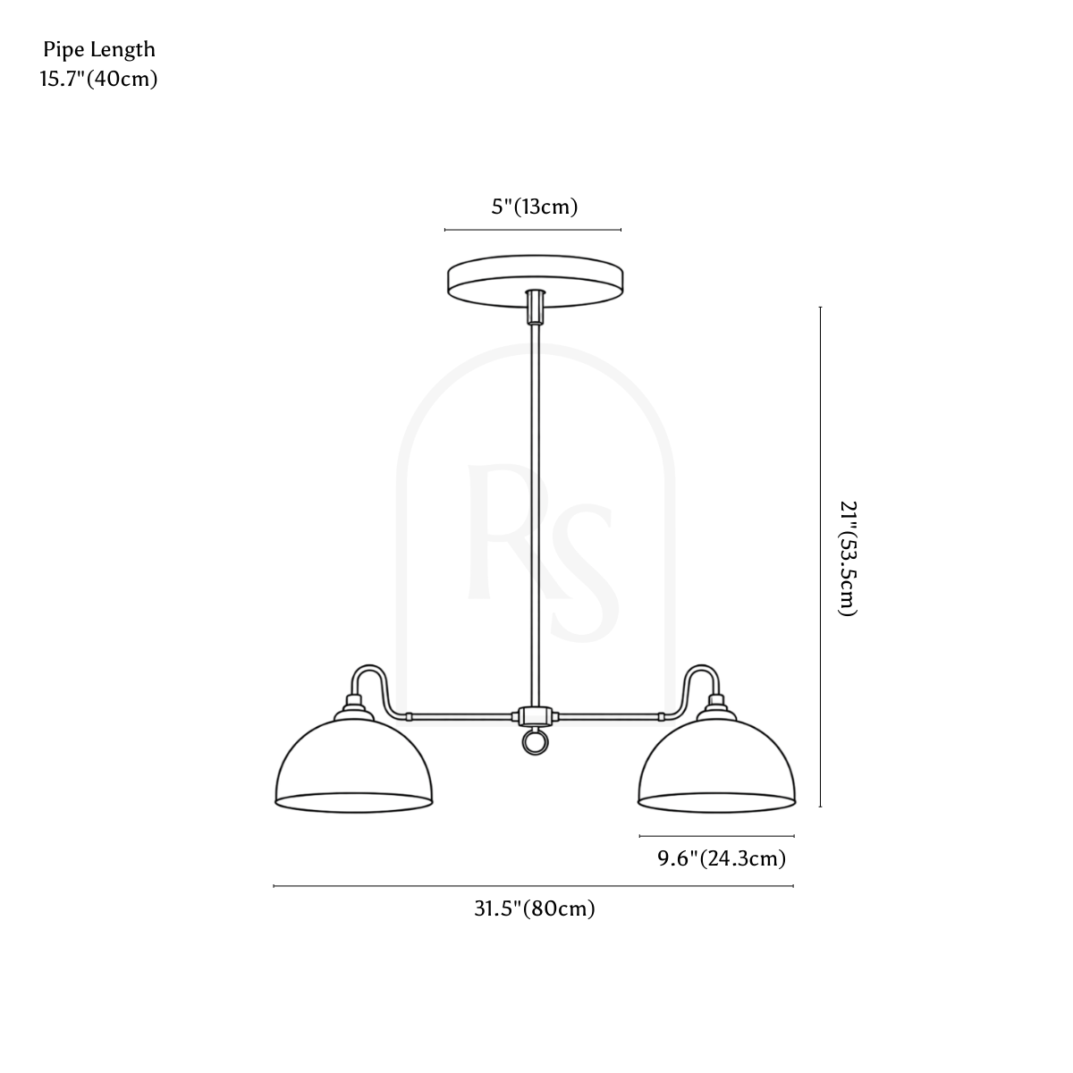 Circo Pendant Light line drawing 1